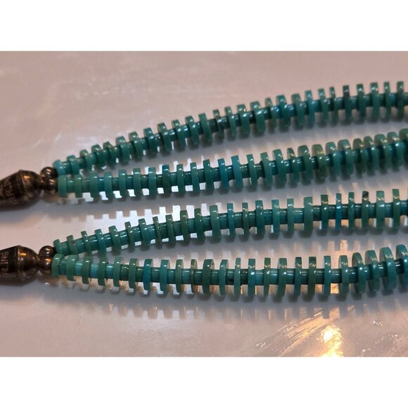 Sterling Heshi Turquoise Beaded 925 Silver Hook Earrings Huge Statement - Picture 9 of 11